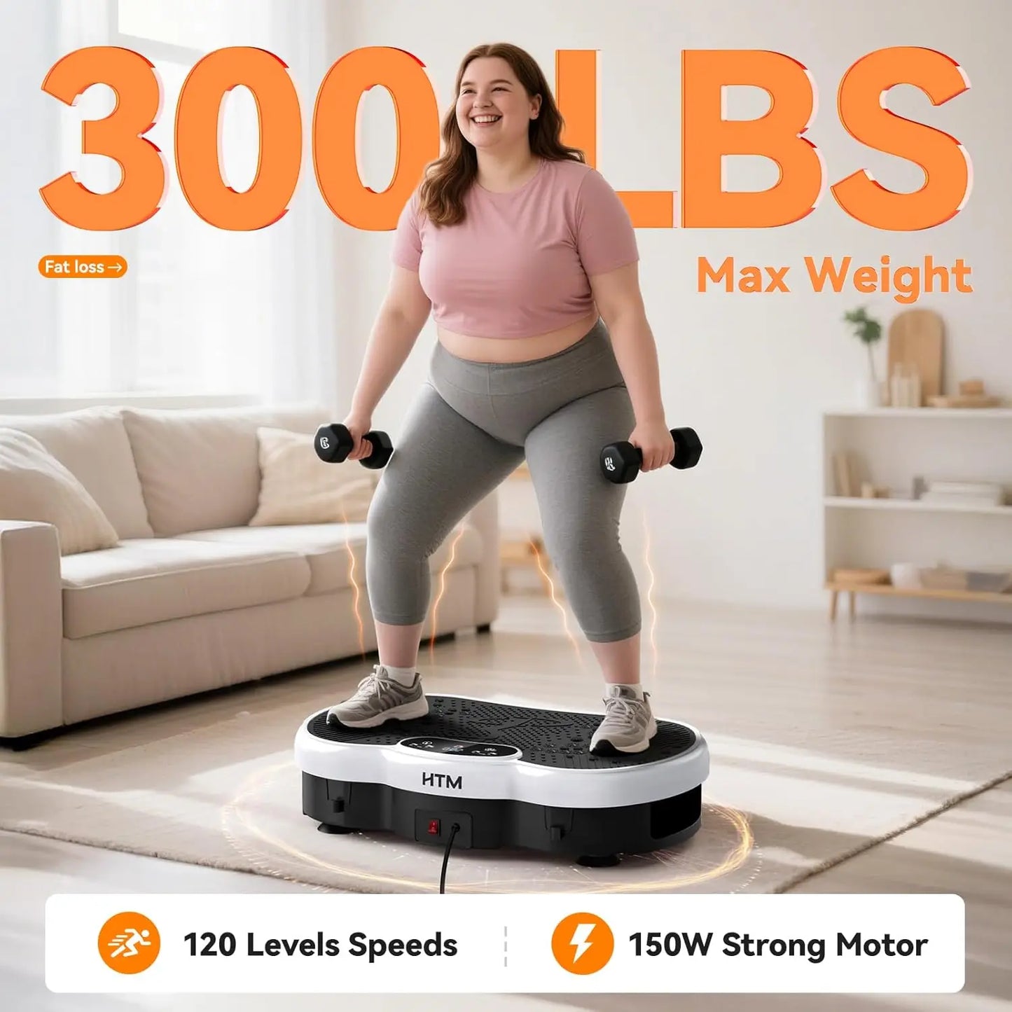 HTMM Whole Body Fitness Vibration Plate Calorie Counter