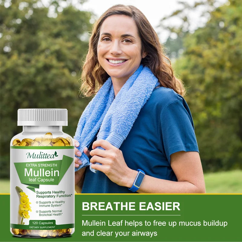 Mulittea Mullein Leaf Capsules for Respiratory Health Support