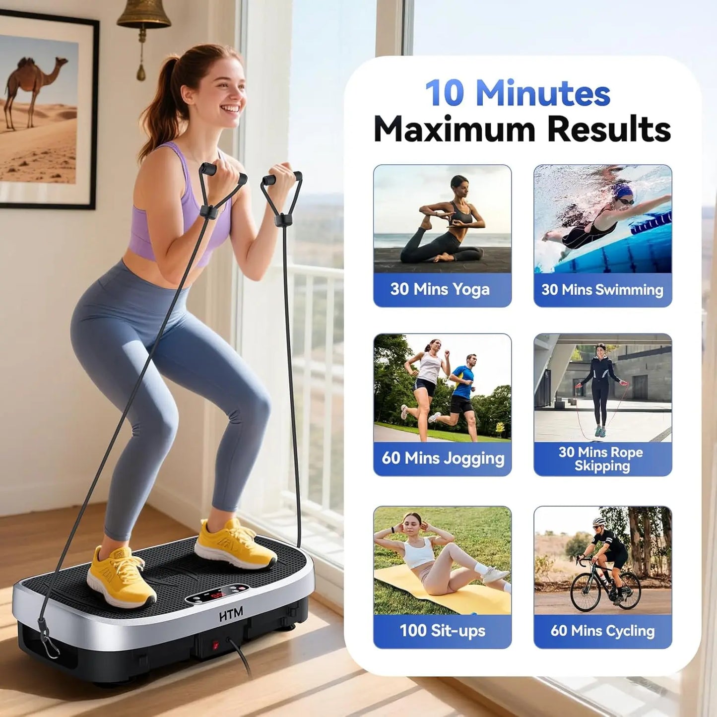 HTM Vibration Plate Exercise Machine Whole Body Workout