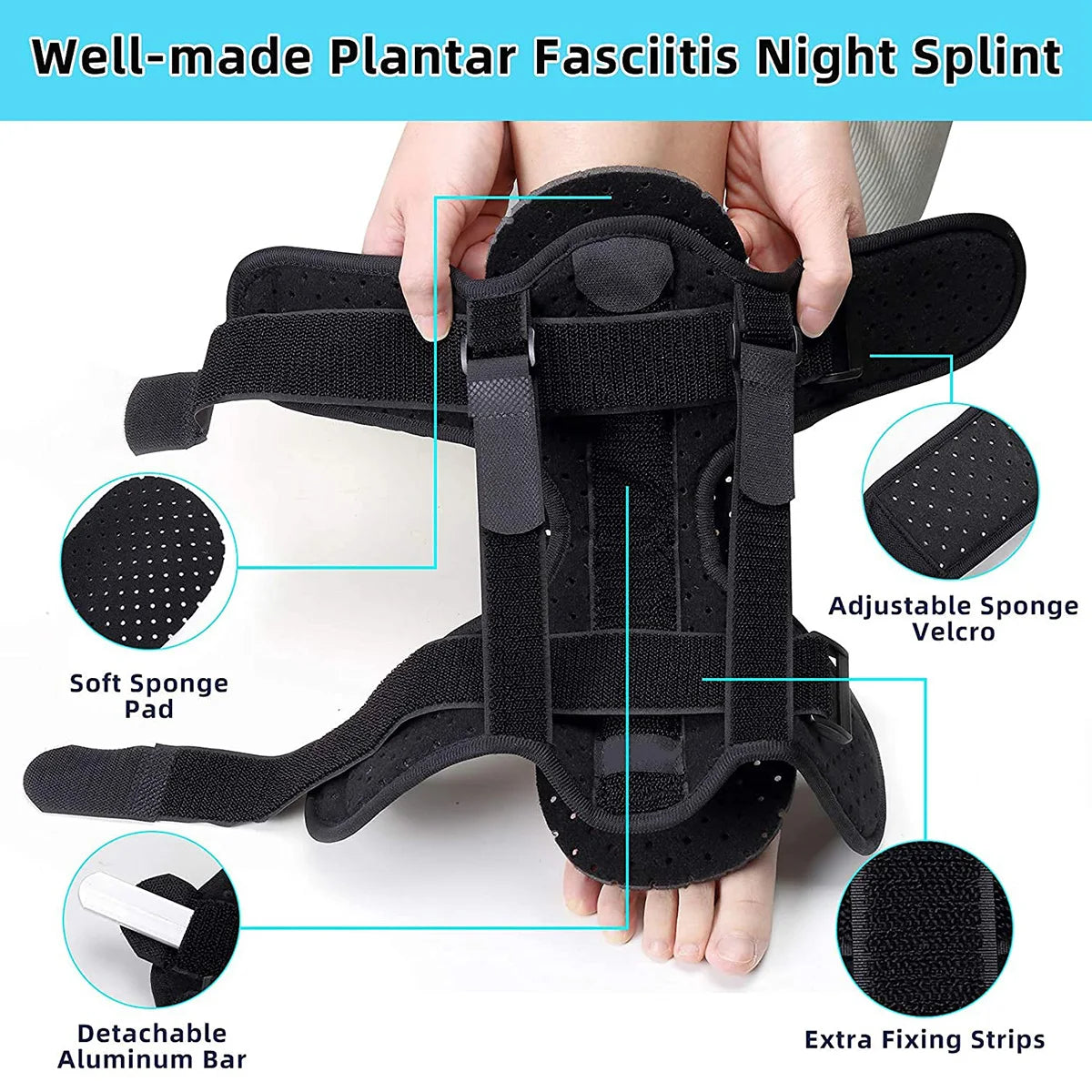 Plantar Fasciitis Night Splint Orthotic Breathable Foot Drop Brace