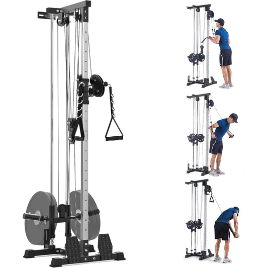 HiMISS Wall Mount Cable Machine Lat Pulldown With 20Position Pulley System