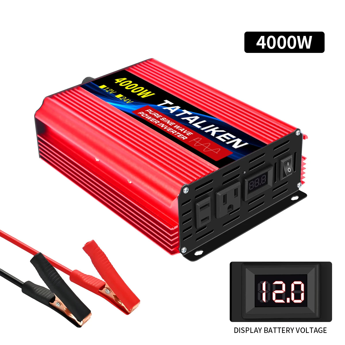 TATALIKEN 12V to 110V Pure Sine Wave Car Inverter Power