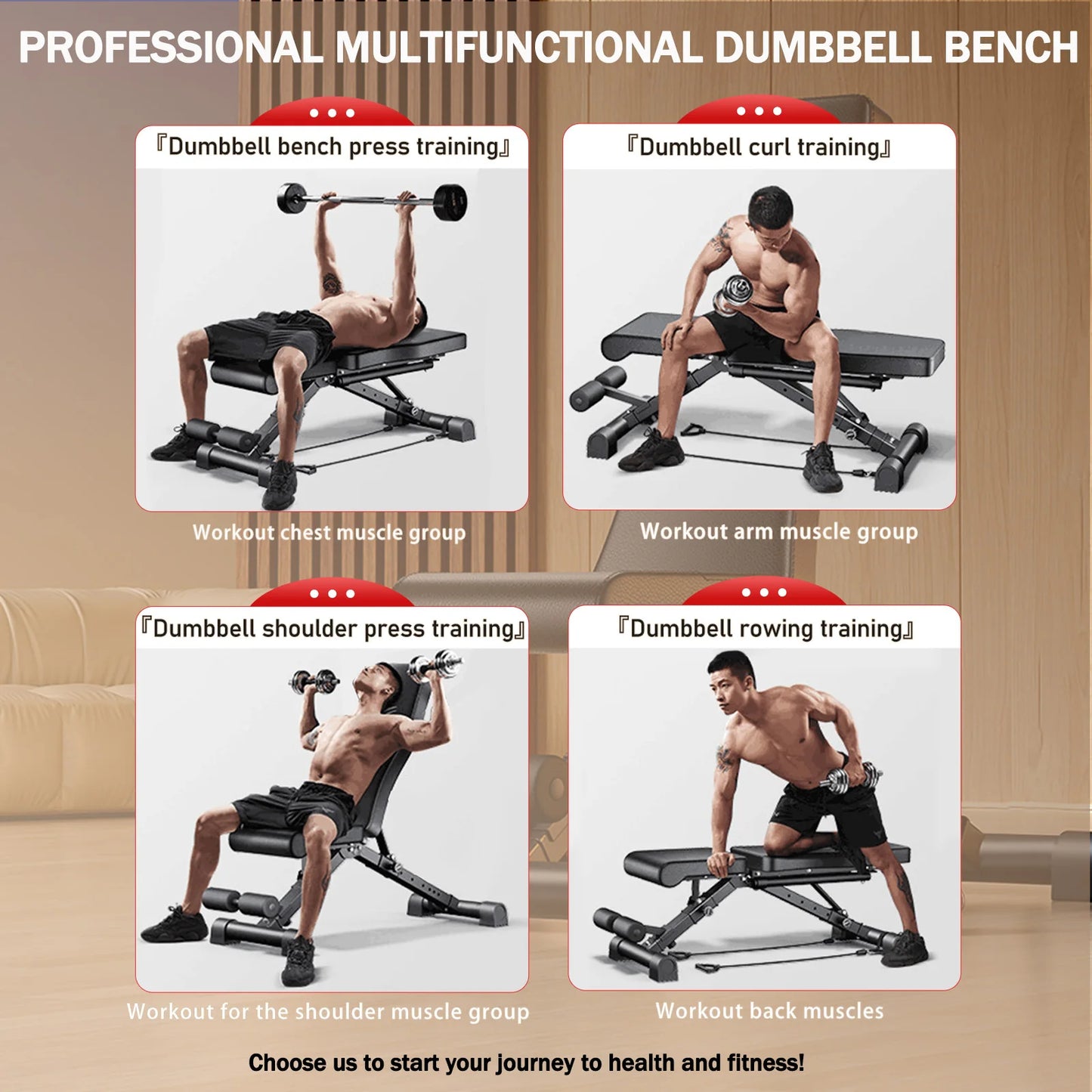 Adjustable Weight Bench For Full Body Workout Foldable 1000lb Capacity