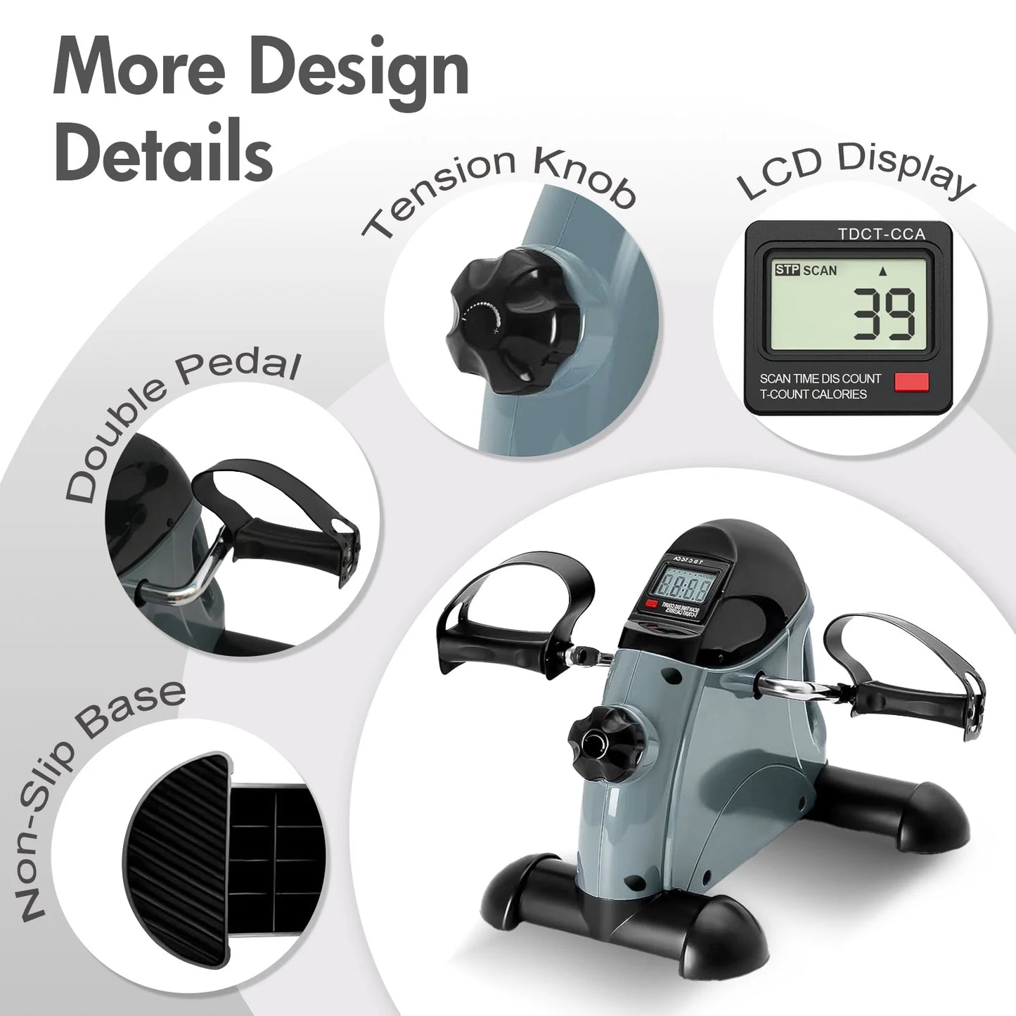 Mini Under Desk Pedal Exercise Bike With LCD Display