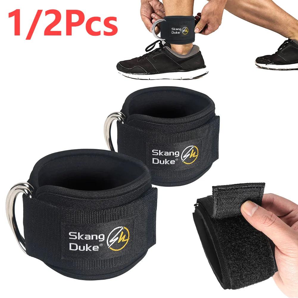 Padded Ankle Straps for Cable Machines with D Ring