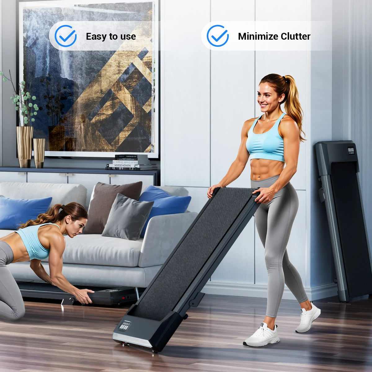 Superun Under Desk Treadmill 2.5 HP Quiet Walking Pad Display