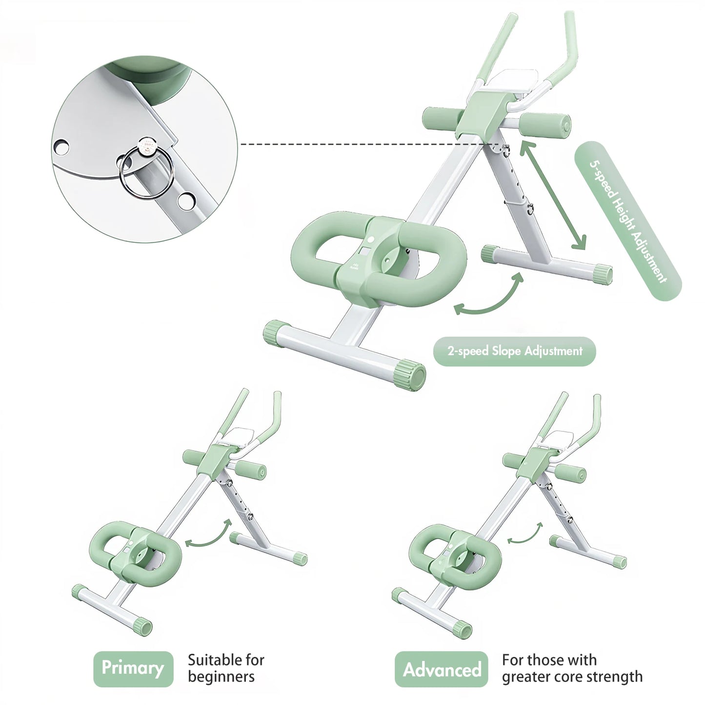 Abdominal Folding Crunch Trainer For Home Gym Core Workout Machine