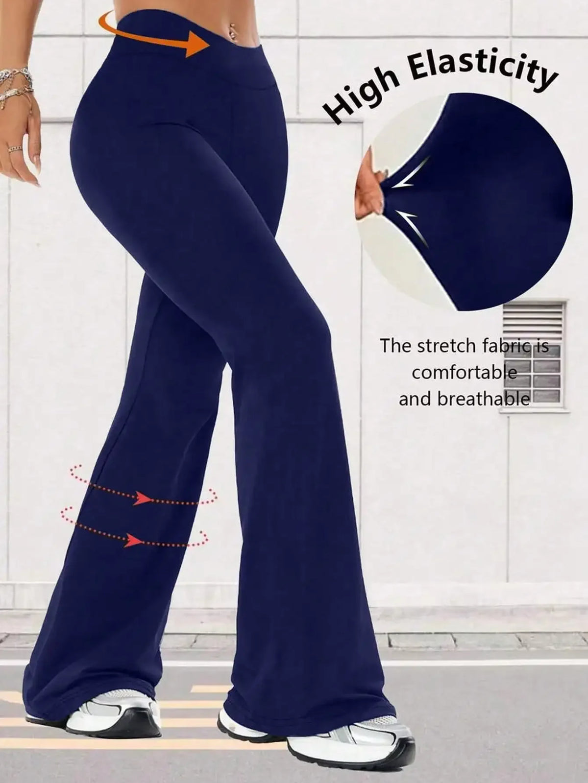 Women's High Waist Flare Yoga Pants Wide Leg