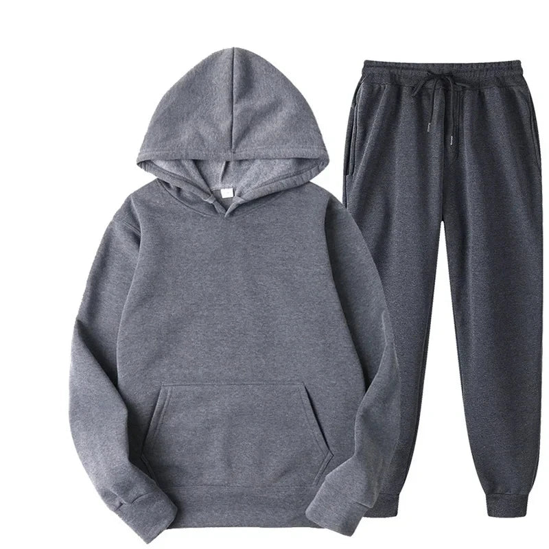 NONECN Men's Hoodie And Jogging Pants Tracksuit For Outdoor Activity