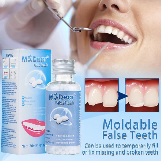 NONE Denture Adhesives 30ml Resin Temporary Tooth Repair Granules