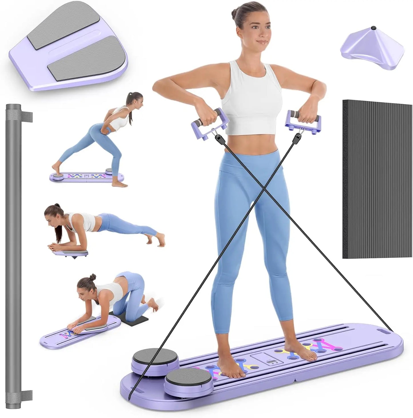 Foldable Pilates Reformer Set 7 in 1 Multi Purpose Equipment
