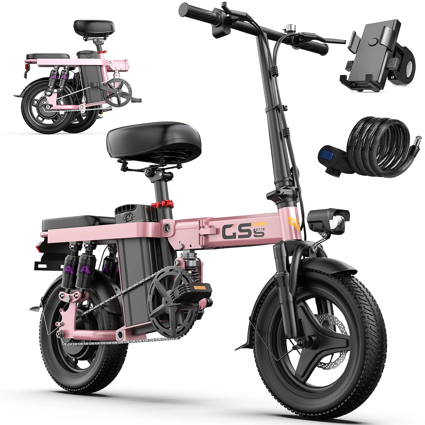UPlee GS5 48V 15Ah Folding Electric Fat Tire Bike 20MPH