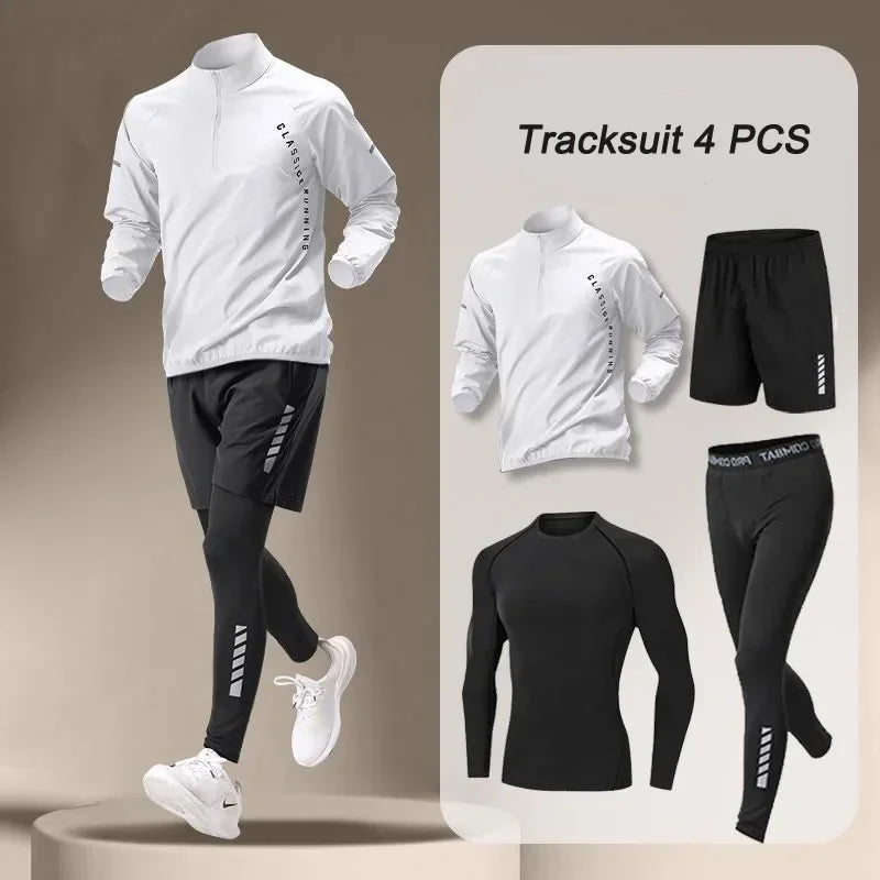 Unisex Quick Dry Outdoor Running Set Jacket And Pants Sportswear