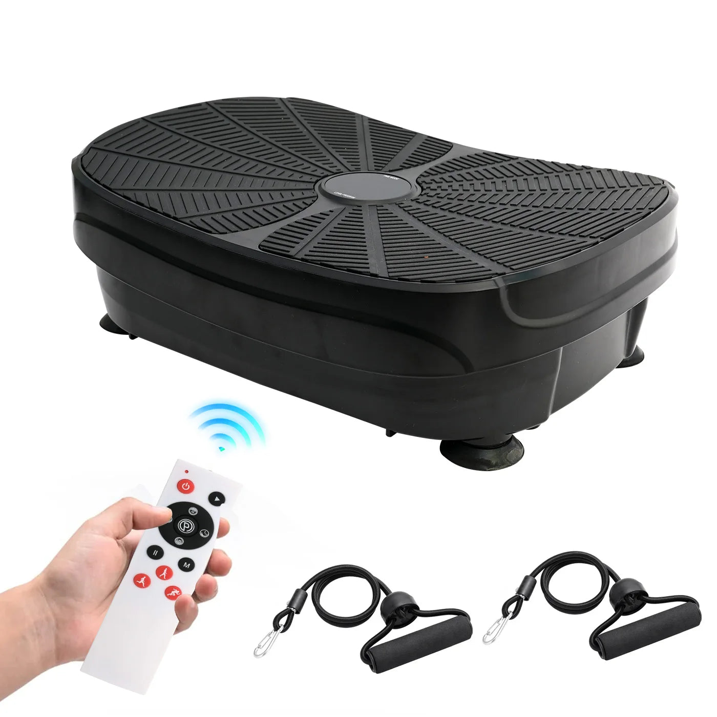 Vibration Plate Exercise Machine Portable Full Body Workout Resistance Bands