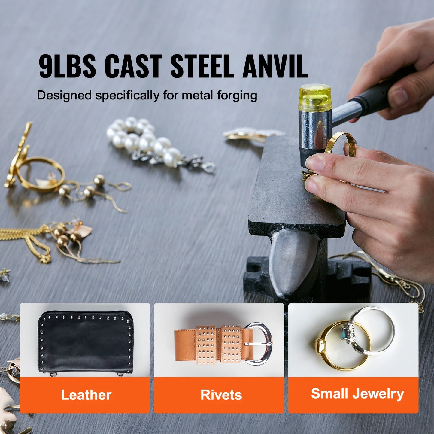 VEVOR SucceBuy Single Horn Anvil Cast Steel Durable
