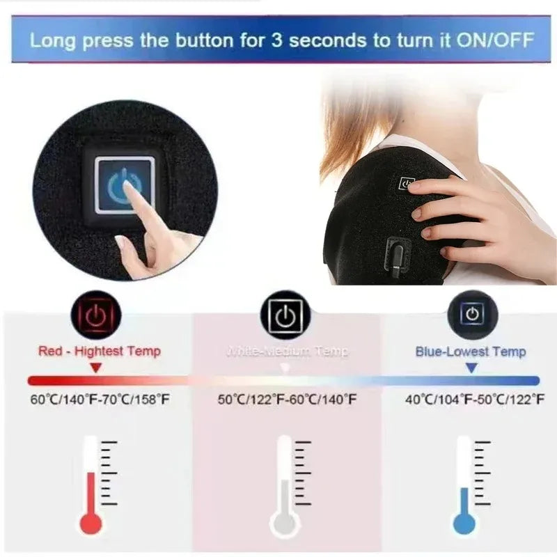 Electric Heated Shoulder Brace Wrap For Arm And Shoulder Pain Relief
