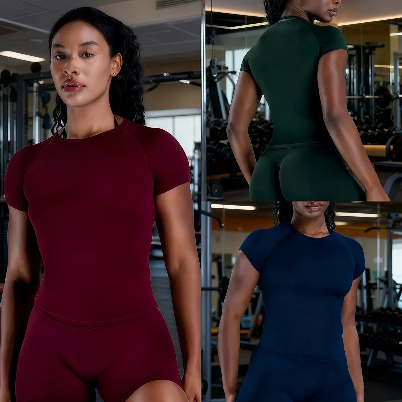 Women's Short Sleeve Running Top Breathable Gym Yoga