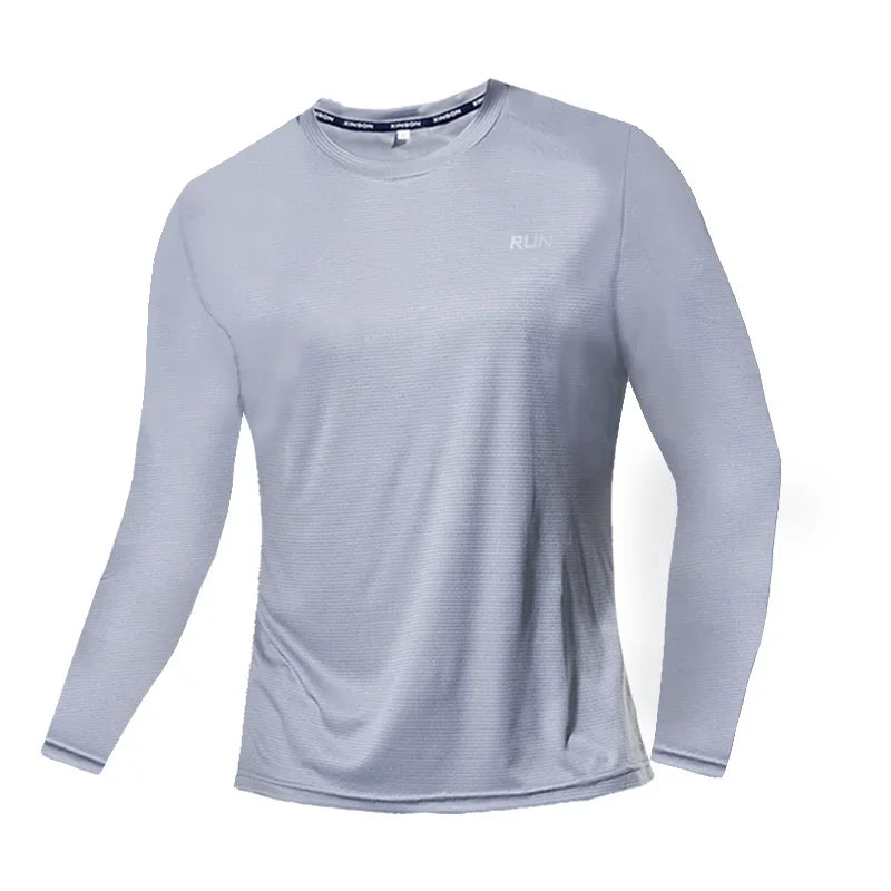 NONECN Summer Ice Silk Long Sleeve Shirt For Outdoor Running