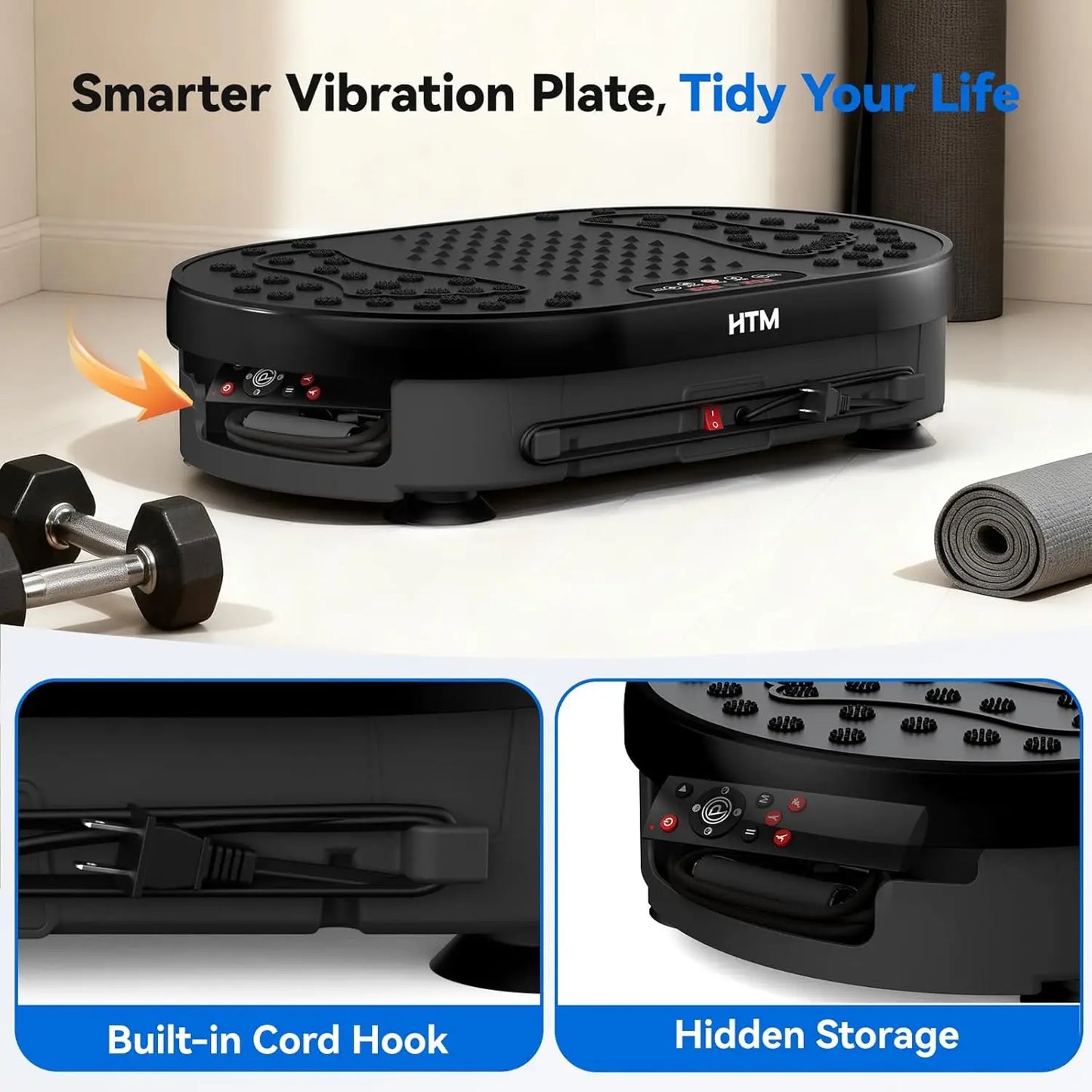 HTMM Vibration Plate With 120 Speed Levels And 9 Programs