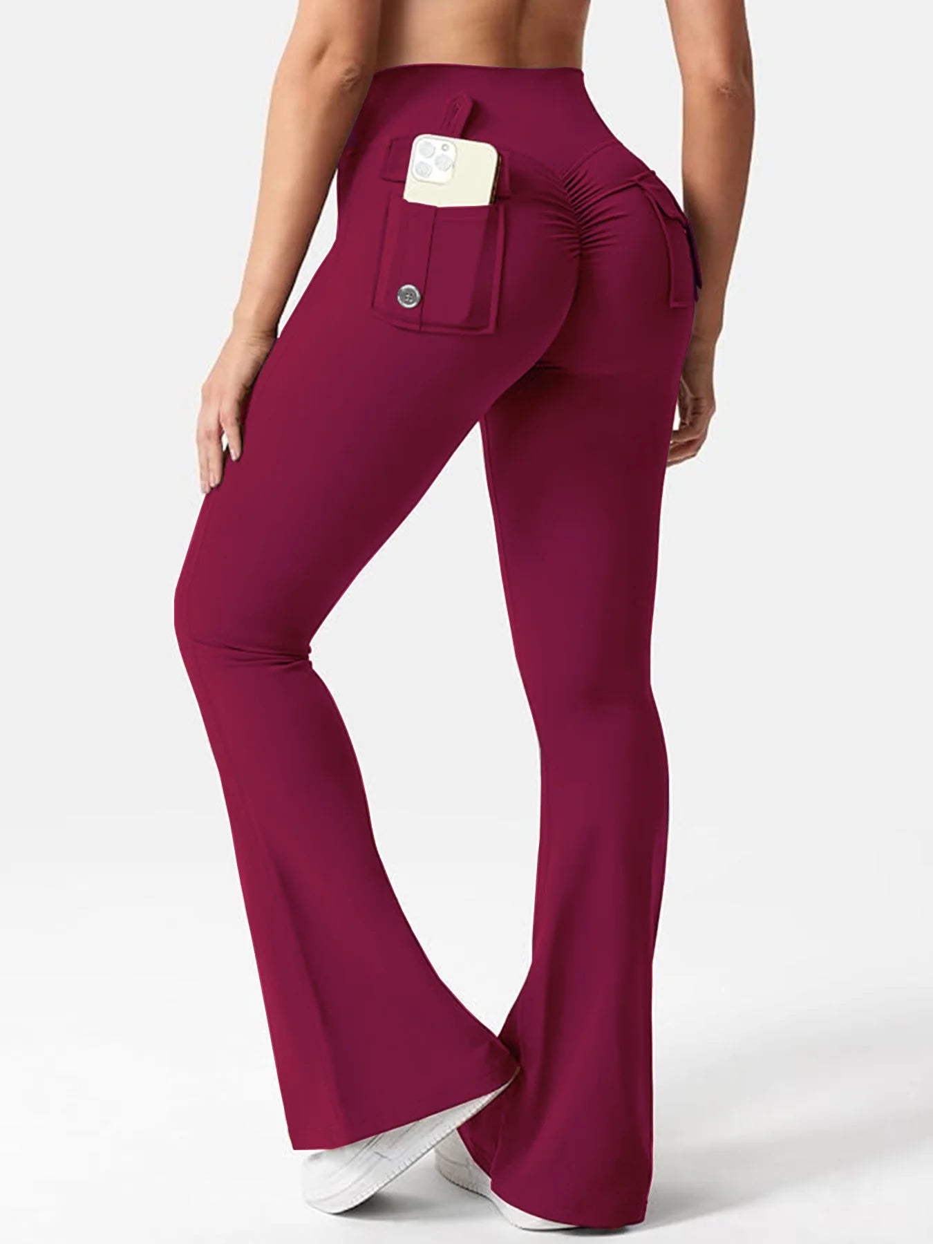 Women's Cargo Pocket Fitness Tights For Yoga And Running