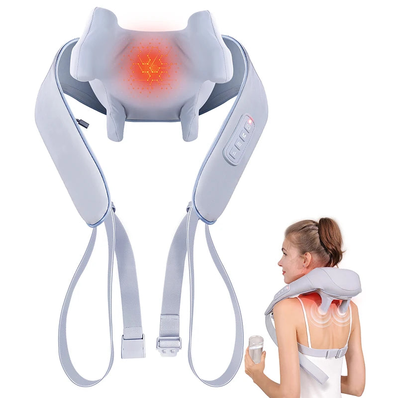 MASGREE Shiatsu Back Neck Massager Cordless Heat 3D Kneading