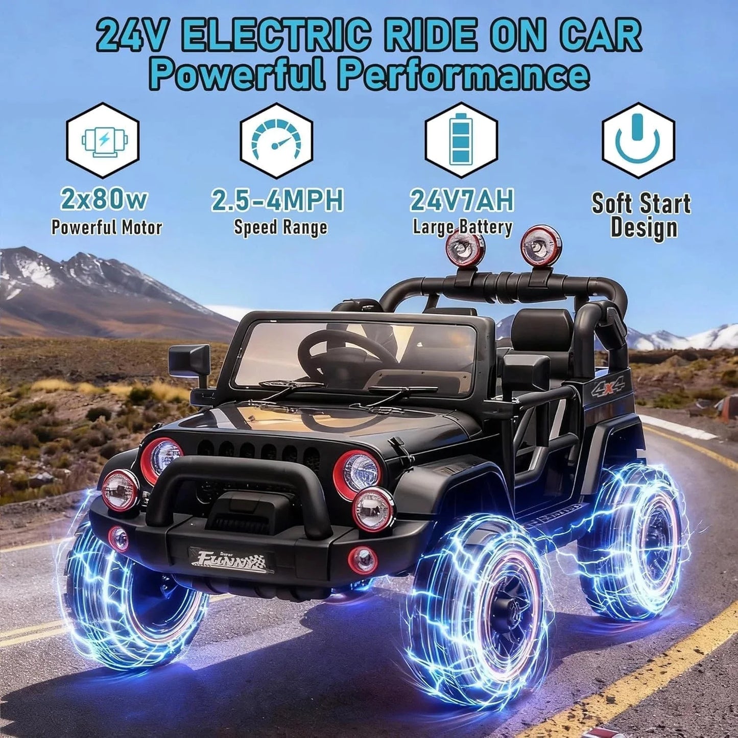 24V Kids Ride On Electric Car With Parental Control