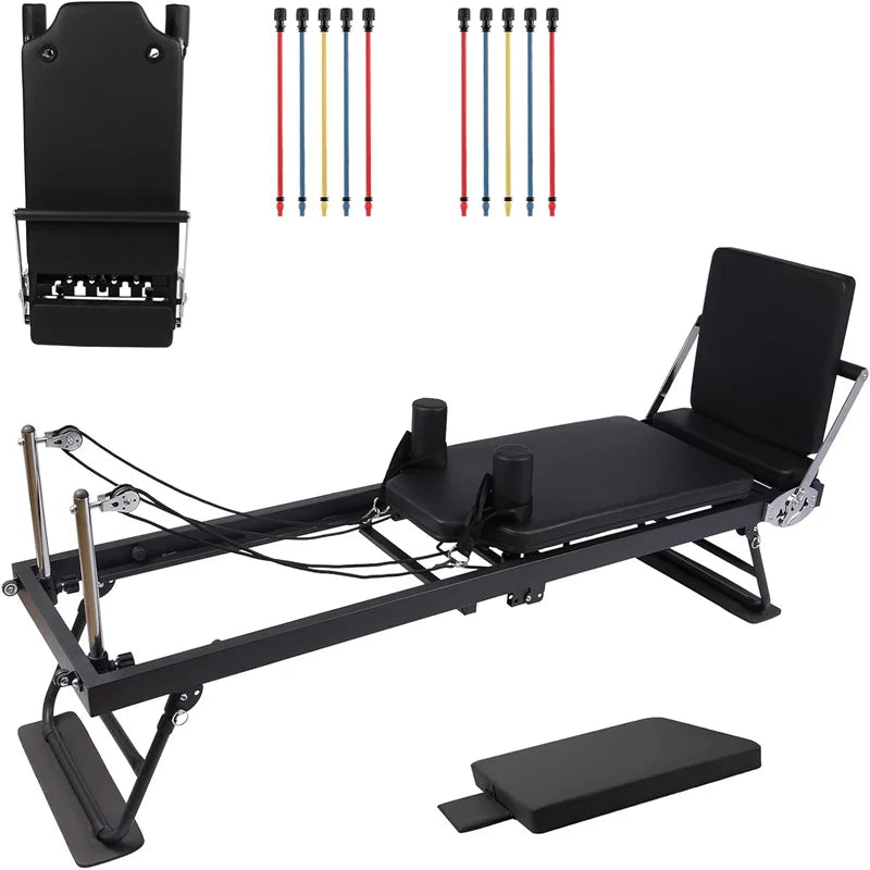 Pilates Reformer Machine Foldable For Home Gym And Advanced Workouts
