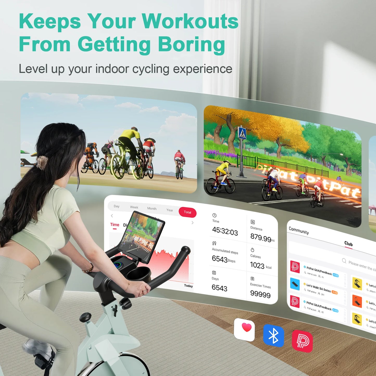 Superun 32 Level Magnetic Resistance Quiet Exercise Bike For Home