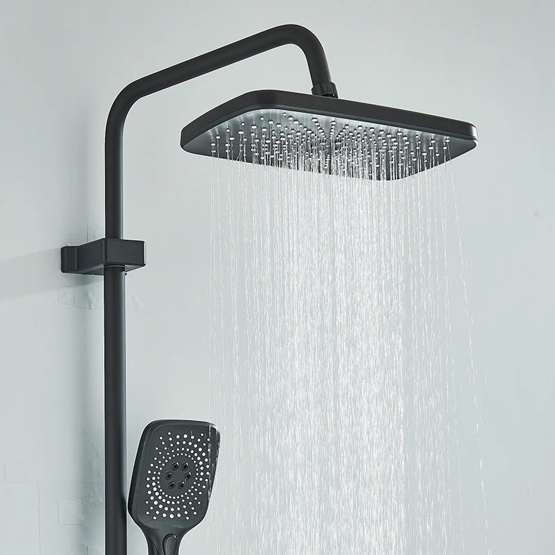 MYQualife Piano Style Shower Set Brass Dual Control Faucets