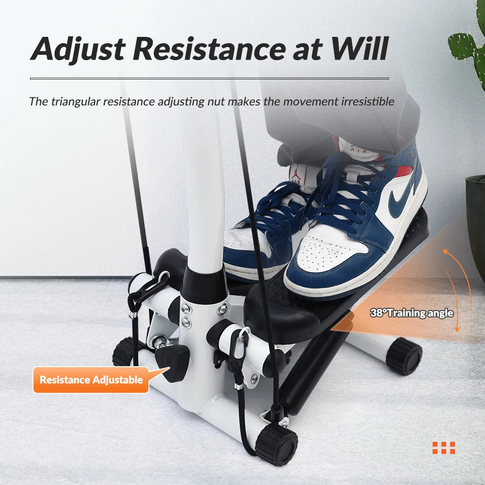 Home Fitness Stepper Machine With LCD Display And Resistance Bands