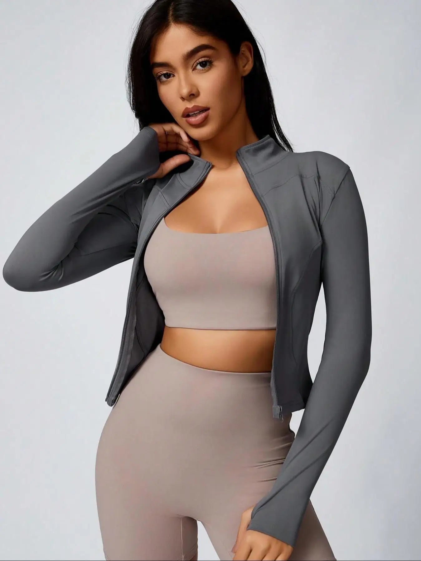 Fitfemme Women's Slim Fit Full Zip Breathable Quick Dry Jacket