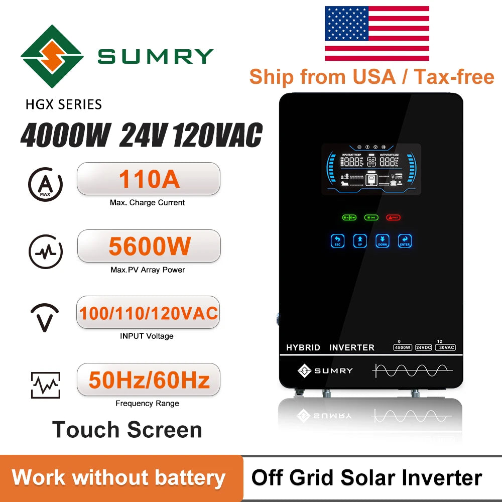 SUMRY Off Grid Solar Inverter 24V MPPT Pure Sine Wave