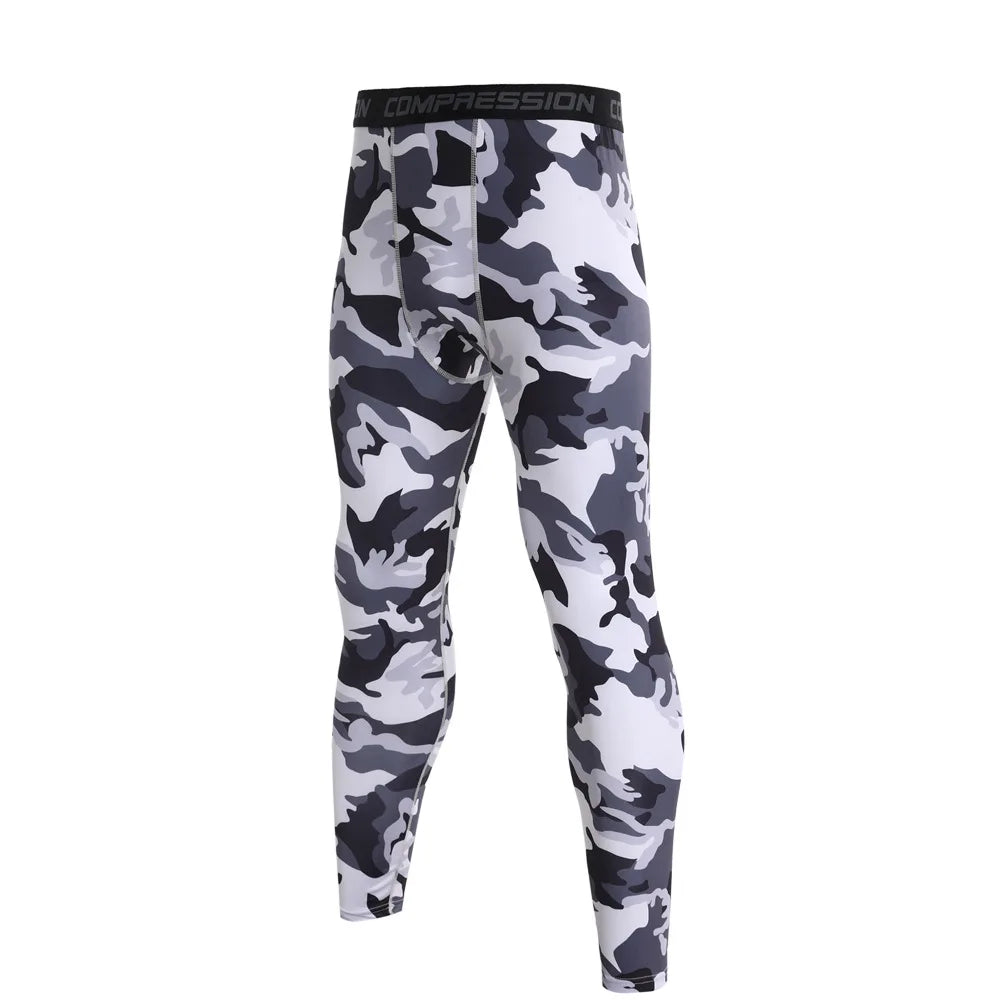 NONECN Camouflage Men Running Leggings Quick Dry Training Tights
