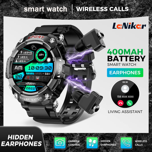 LaNikar Smart Watch With AMOLED Display And Bluetooth Headset