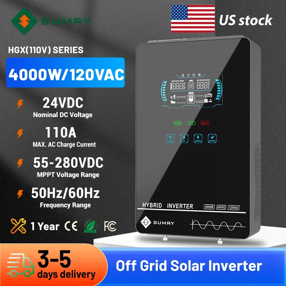 SUMRY Off Grid Solar Inverter Hybrid MPPT Pure Sine Wave