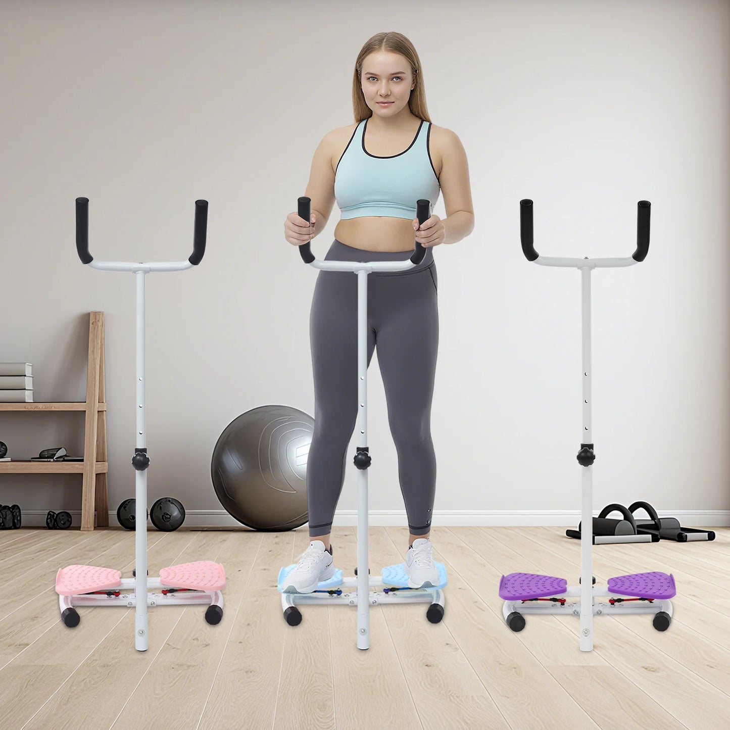 Noiseless Waist Twister Board With Handrail For Men And Women