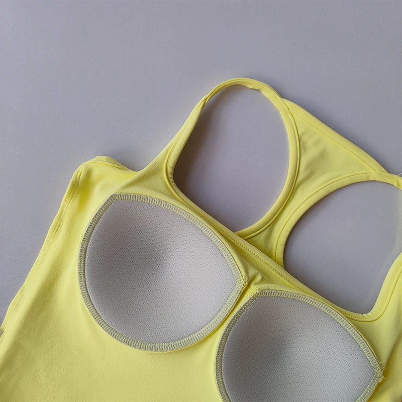Sports Vest With Chest Pad For Yoga And Pilates Top