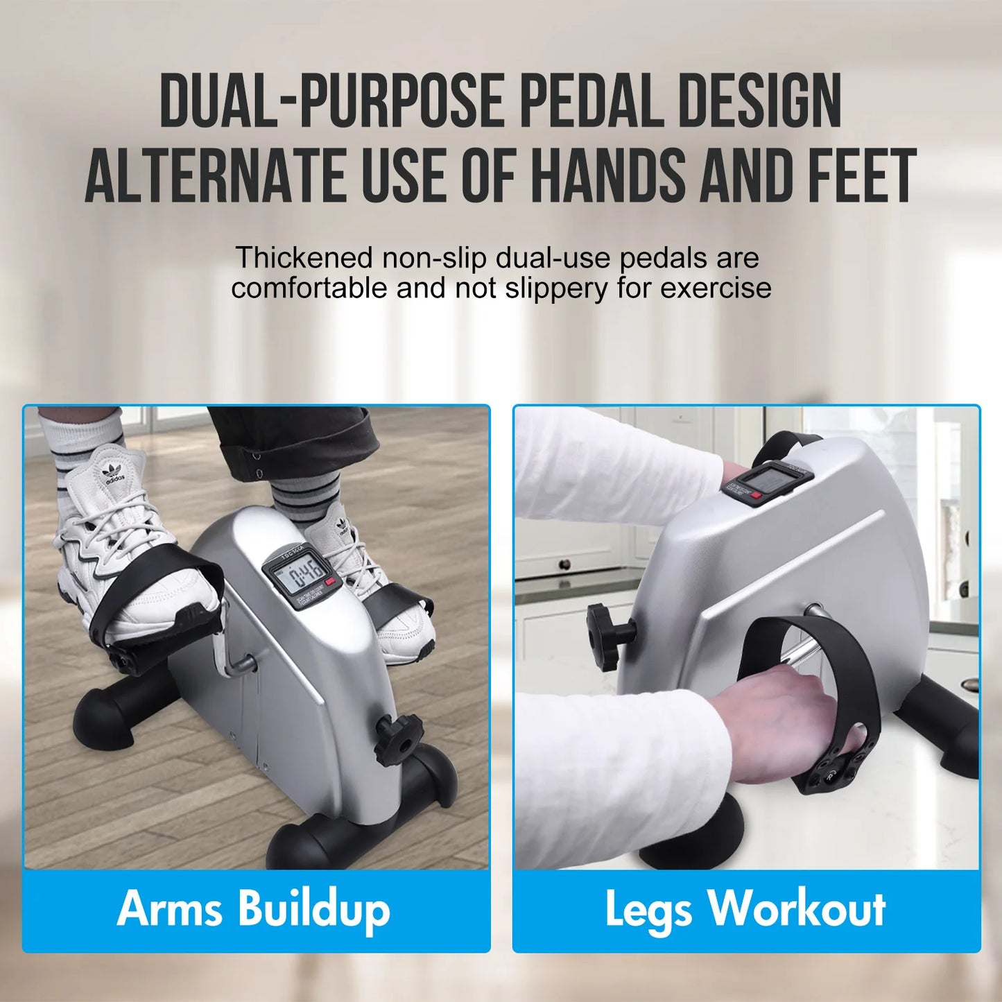 Mini Under Desk Pedal Exercise Bike With LCD Display