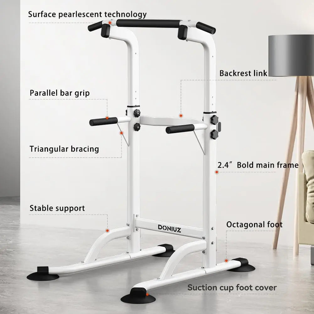 Adjustable Height Power Tower Pull Up Bar Dip Station