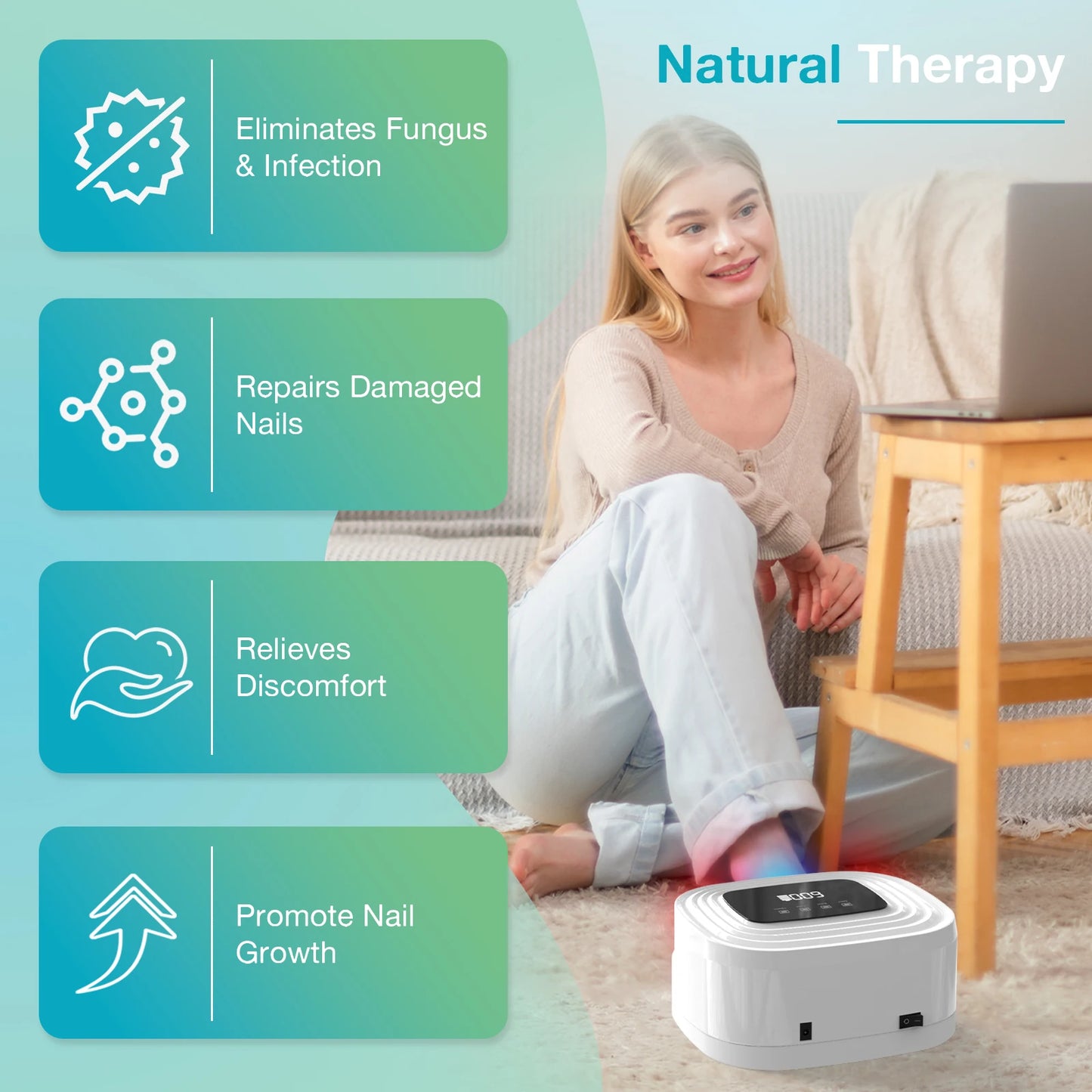 KTS 20W Nail Fungus Light Therapy Device For Fingers And Toes 650nm 470nm
