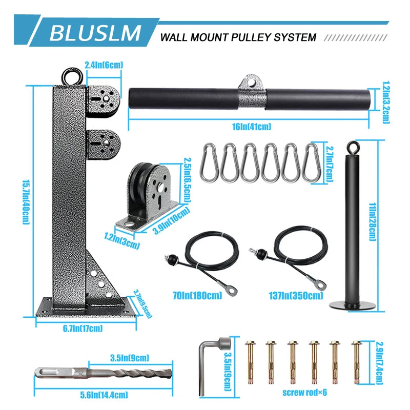 None Wall Mounted Gym Pulley System For Strength Training