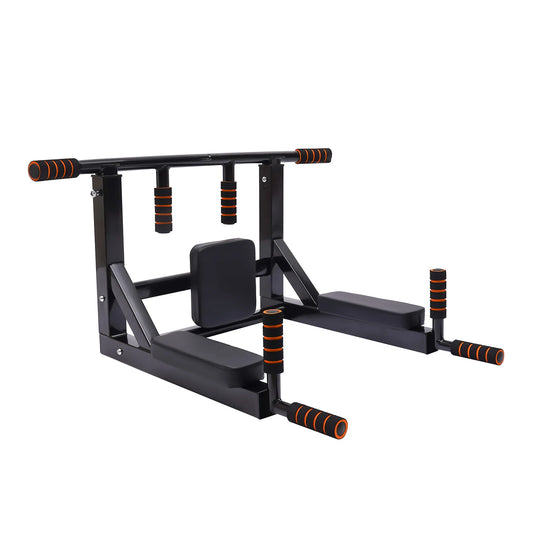 Wall Mounted Pull Up Bar and Dip Stand for Home Gym