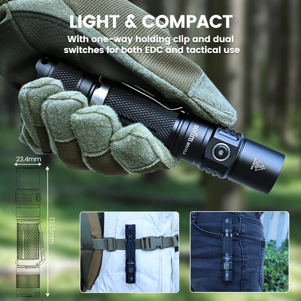 Sofirn SP31 V2.0 LED Flashlight 1200 Lumen Tactical Torch