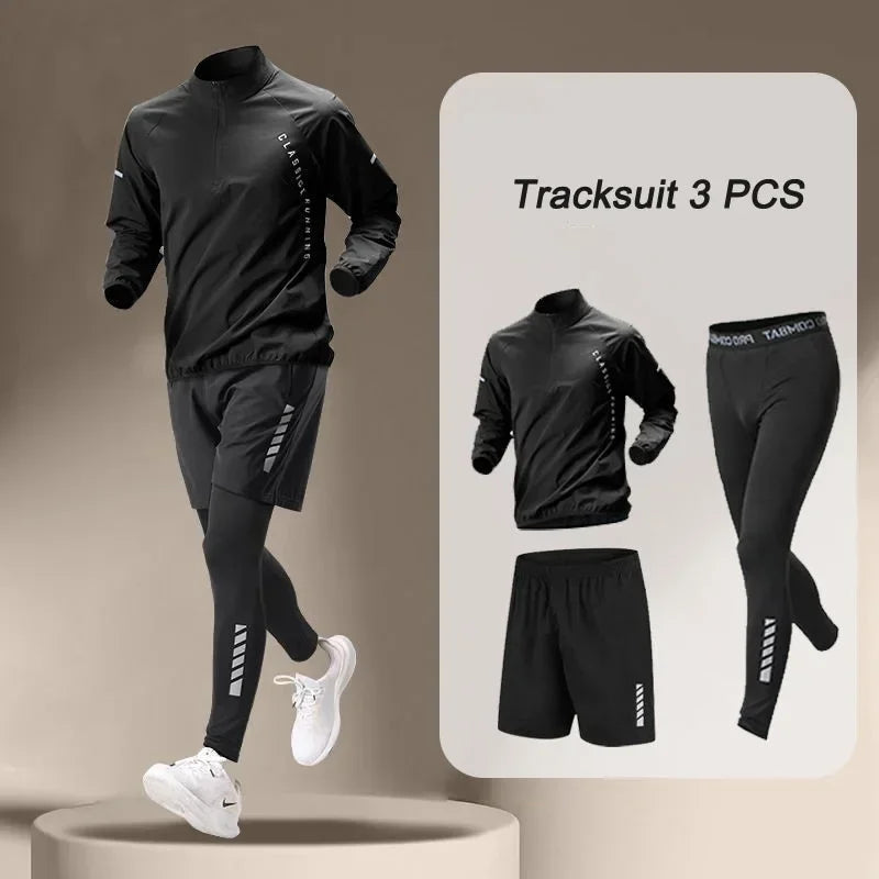 Unisex Quick Dry Outdoor Running Set Jacket And Pants Sportswear