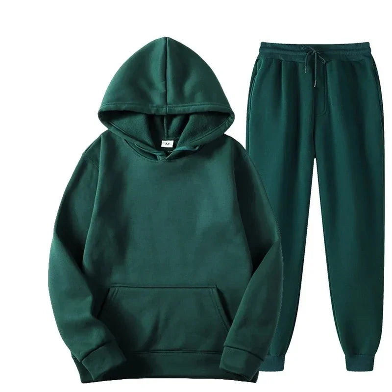 NONECN Men's Hoodie And Jogging Pants Tracksuit For Outdoor Activity