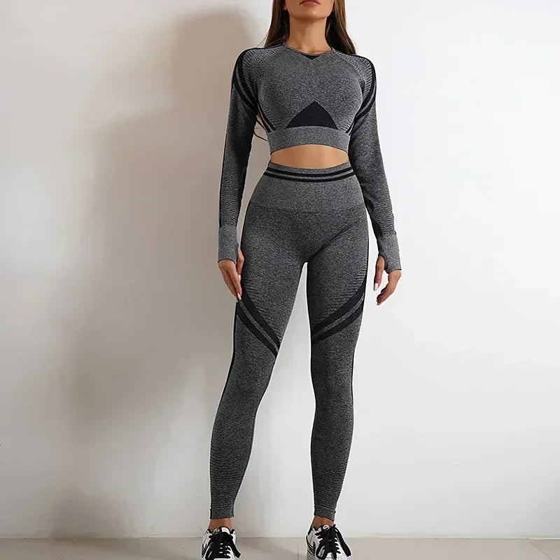 Dailou Seamless Yoga Set High Waist Workout Wear For Women