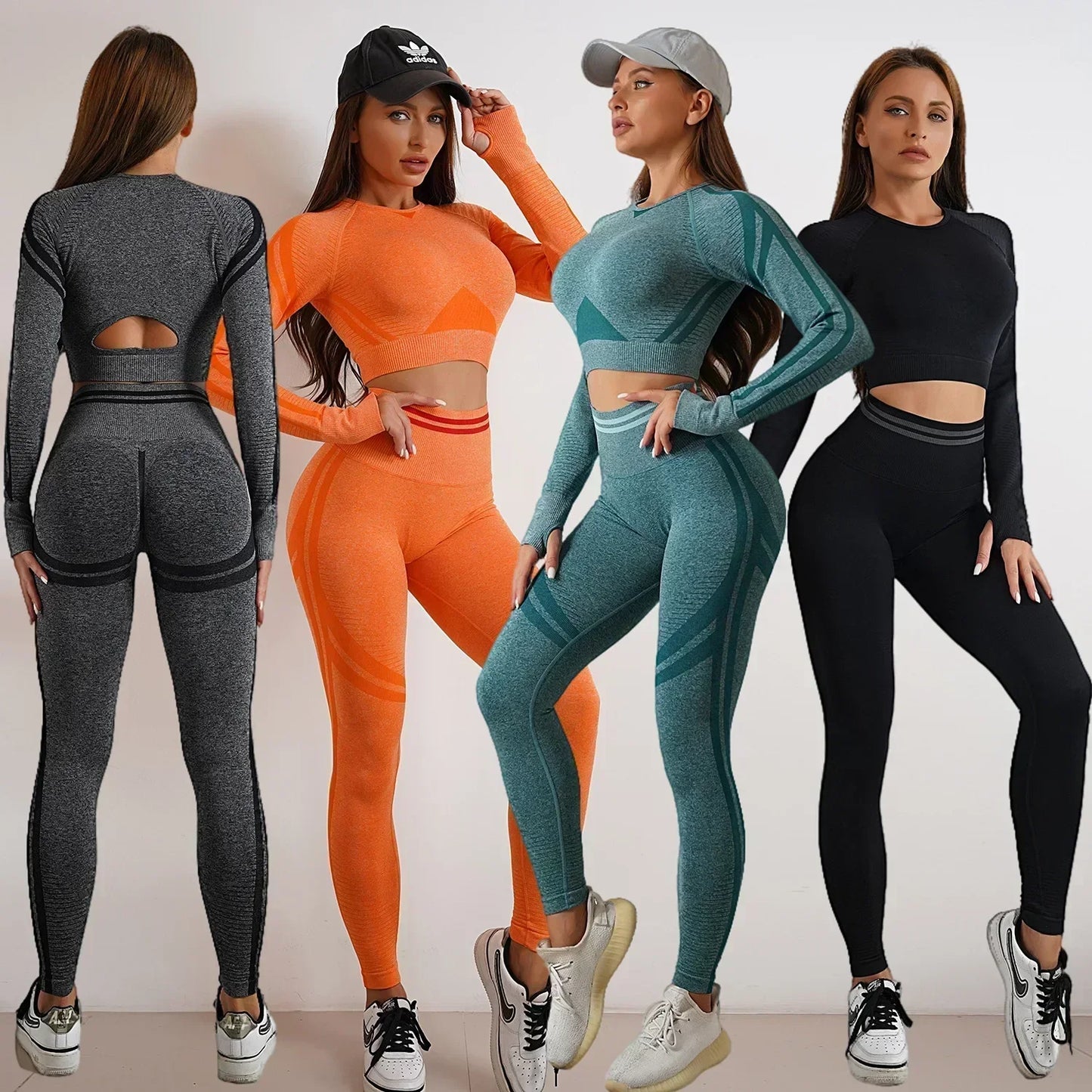 Dailou Seamless Yoga Set High Waist Workout Wear For Women