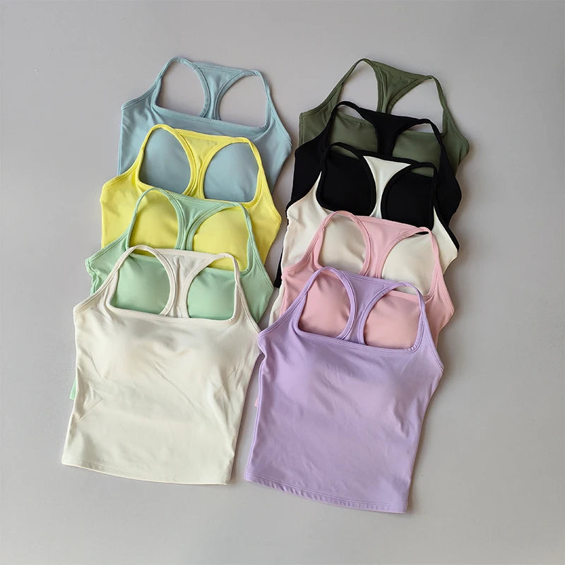 Sports Vest With Chest Pad For Yoga And Pilates Top