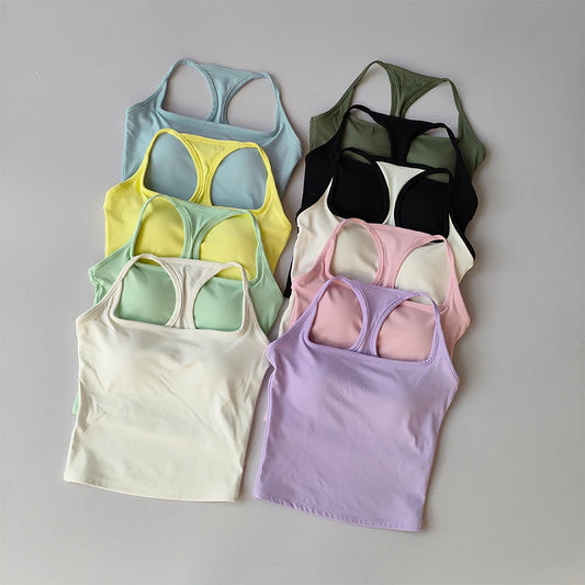 Sports Vest With Chest Pad For Yoga And Pilates Top