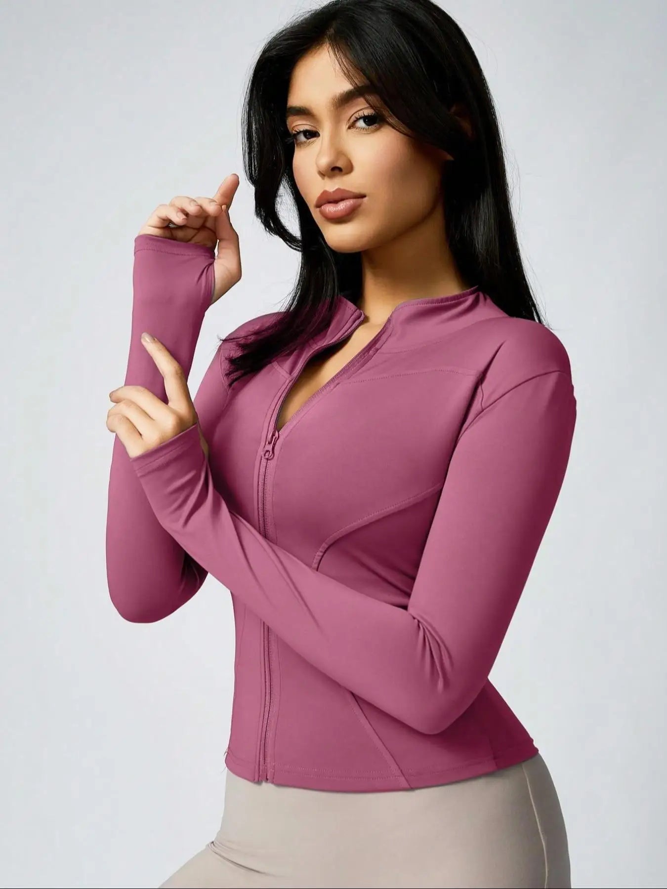 Fitfemme Women's Slim Fit Full Zip Breathable Quick Dry Jacket